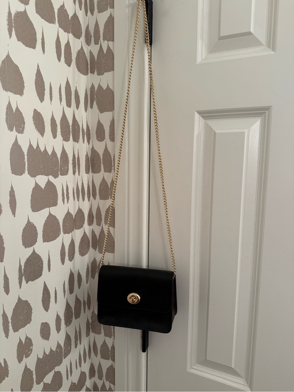 Coach Black Crossbody Bag with Gold Chain